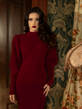 Perfect for cool evenings and daring escapades, this crimson Victorian pullover embraces vintage beauty with puffed sleeves and a sculpted, romantic fit.