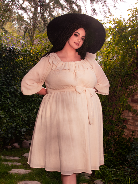 FINAL SALE - Divination Peasant Dress in Papyrus
