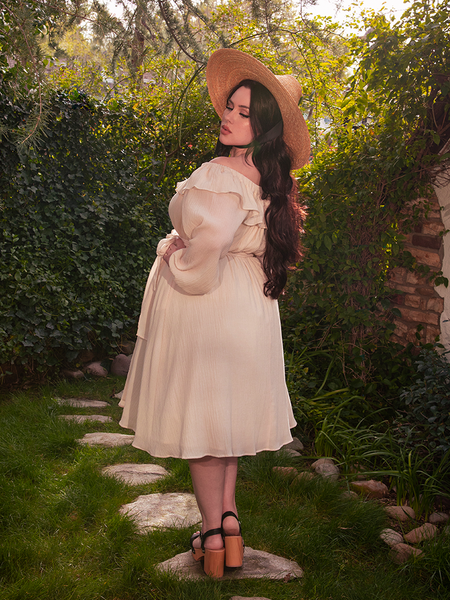 FINAL SALE - Divination Peasant Dress in Papyrus