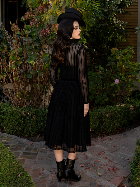 Perfect with lace gloves or a velvet choker, the Funeral Dress in Black completes a look of mournful glamour and eternal style.