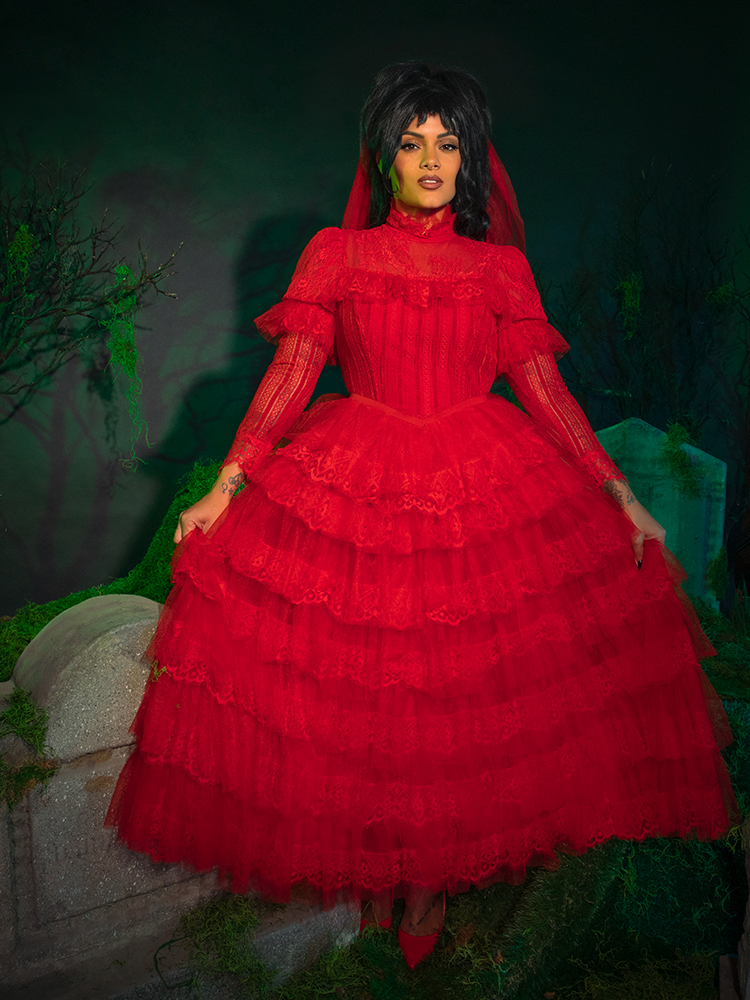Beetlejuice Beetlejuice™ Lydia Deetz Wedding Dress in Red