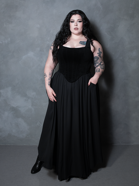 PRE-ORDER - Mythical Maxi Skirt in Black Chiffon