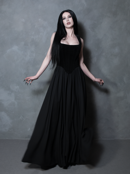PRE-ORDER - Countess Corset in Black Velvet