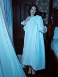 Drift into the past with the Nosferatu Sleeping Dress, its ivory design and Victorian-inspired touches embodying dark romantic beauty.