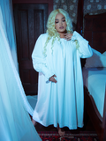 Ethereal and elegant, this Victorian-inspired sleeping dress in ivory offers a graceful nod to gothic fashion’s timeless charm.