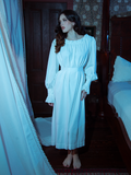 This Victorian Sleeping Dress in Ivory embodies delicate beauty, perfect for gothic-inspired lounging or moonlit reveries.