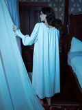 With its ethereal ivory hue and vintage silhouette, the Nosferatu Victorian Sleeping Dress is a gothic masterpiece for romantic souls.