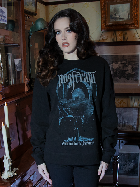 Celebrate the legacy of gothic horror with the Nosferatu Castle Sweatshirt. Its haunting design and plush material make it perfect for chilly twilight strolls.