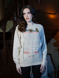 A monochrome masterpiece, the Count Orlock Contract Sweatshirt boasts Nosferatu’s sinister signature in a timeless, bone-hued garment.