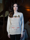 Comfort meets mystery in the Count Orlock Contract Sweatshirt. Its pale shade and ominous print make it an ethereal staple for shadowy outings.