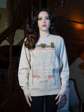 This Nosferatu sweatshirt offers a ghostly edge, blending bone-colored cotton with Count Orlock's sinister contract for a chillingly stylish look.