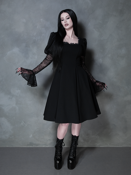 Renaissance Flared Dress in Black