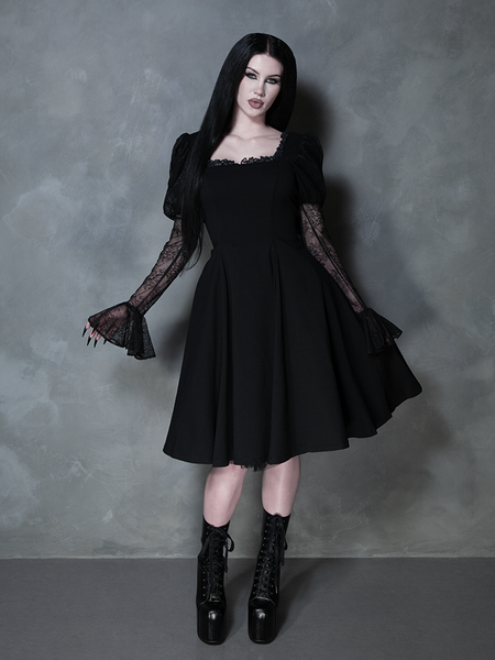 Renaissance Flared Dress in Black