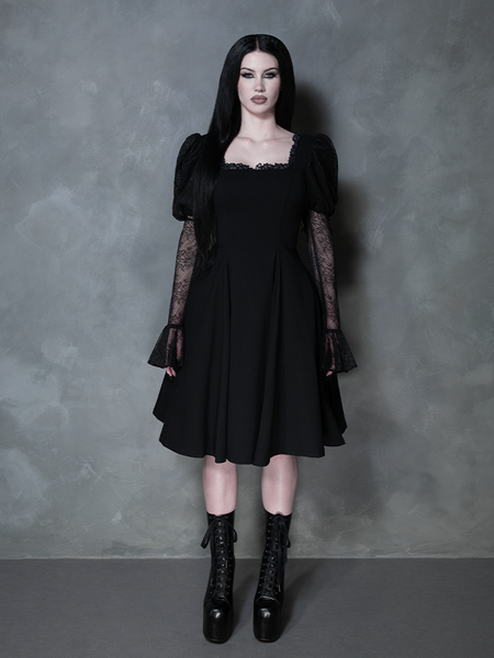 Renaissance Flared Dress in Black