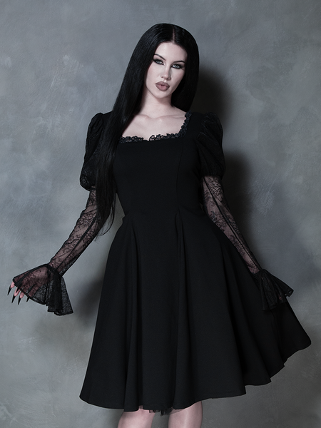 Renaissance Flared Dress in Black