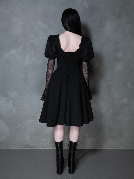 Renaissance Flared Dress in Black