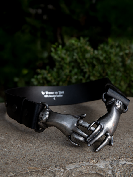 Grace your silhouette with this haunting relic; the Victorian Hands Belt wraps you in ornate pewter elegance, like a lover’s ghostly embrace.