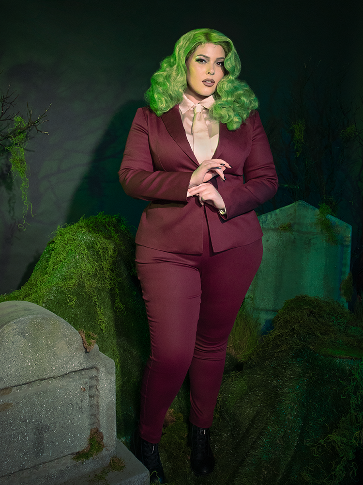 Beetlejuice Beetlejuice™ Wedding Pants in Burgundy