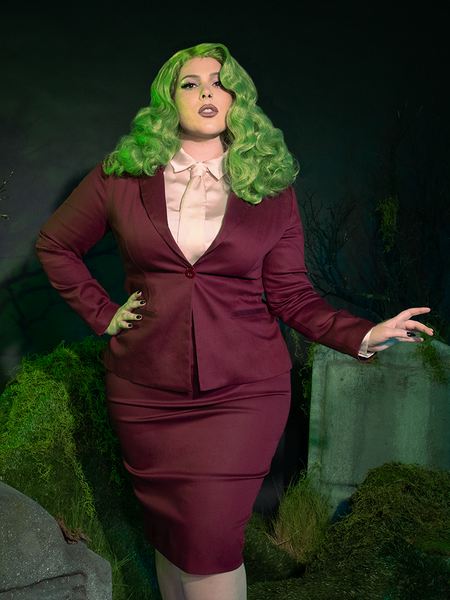 Baudelaire Wiggle Dress in Oxblood