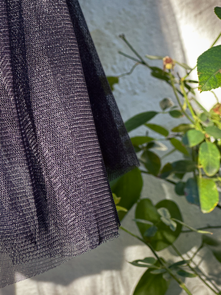 Close up of the texturized fabric on the Vintage Style Crinoline in Black.