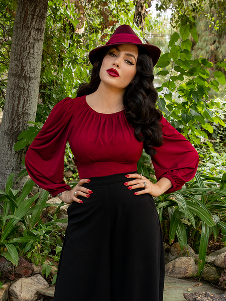 Baudelaire Wiggle Dress in Oxblood