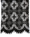 A product photo of the lace used in the Southern Gothic bustier top in black.