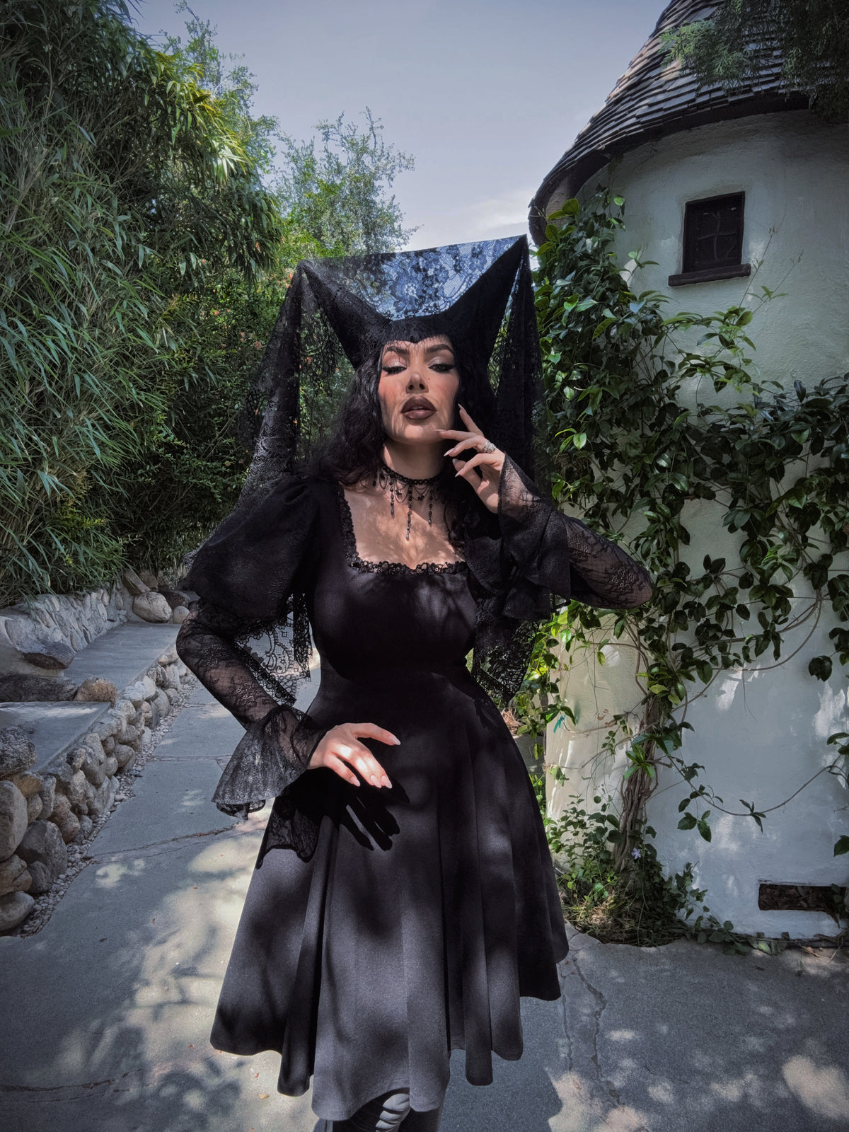 COMING BACK SOON - Renaissance Flared Dress in Black