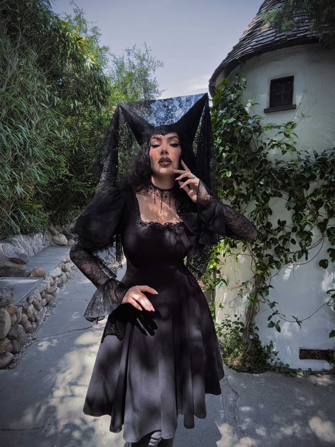 COMING BACK SOON - Renaissance Flared Dress in Black