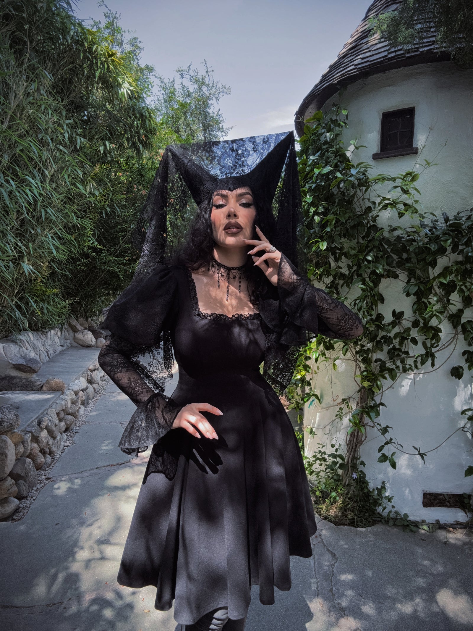COMING BACK SOON - Renaissance Flared Dress in Black