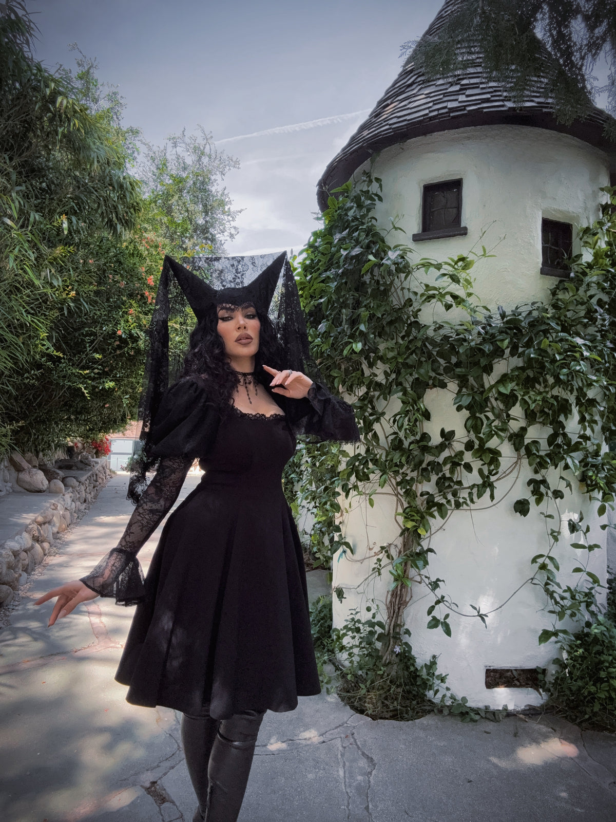 COMING BACK SOON - Renaissance Flared Dress in Black