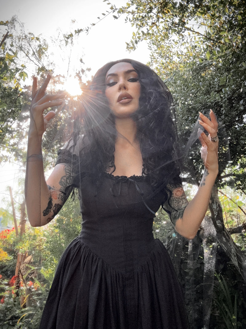 COMING BACK SOON - Nightshade Underpinning Dress in Antique Black
