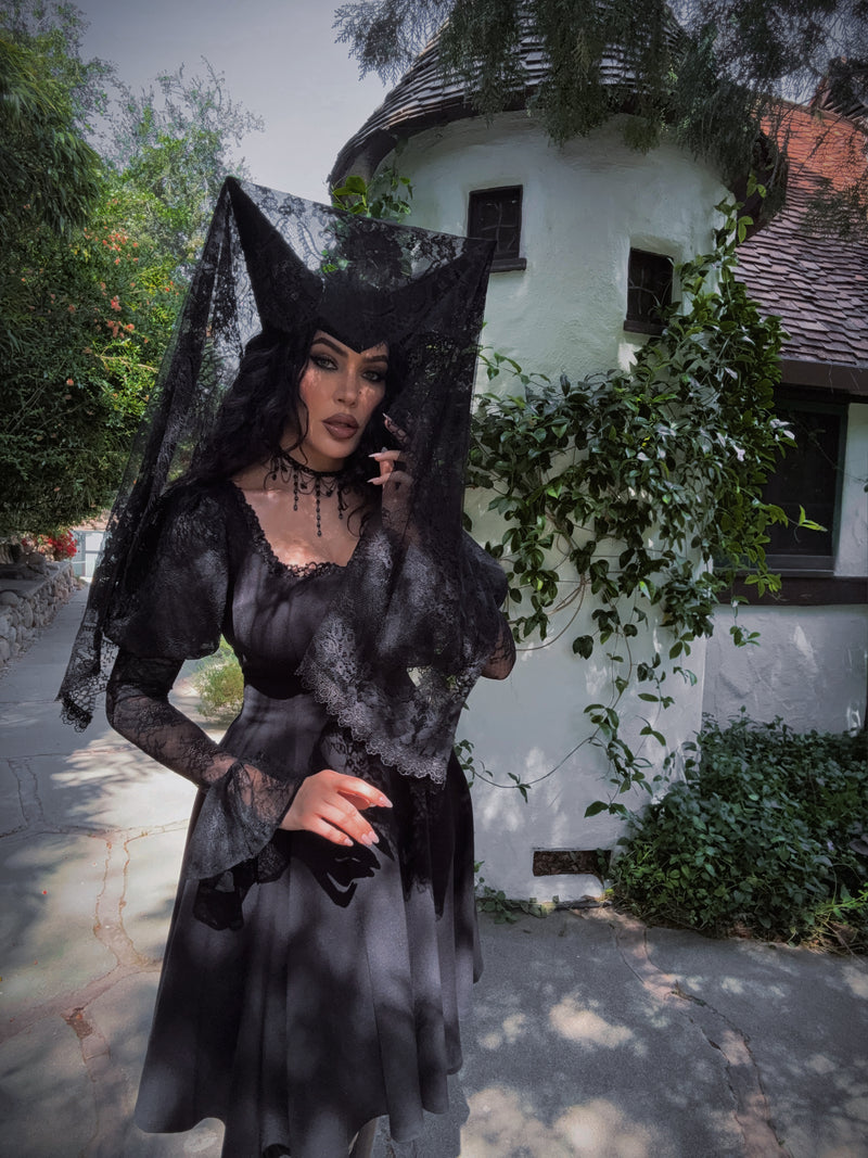 COMING BACK SOON - Renaissance Flared Dress in Black