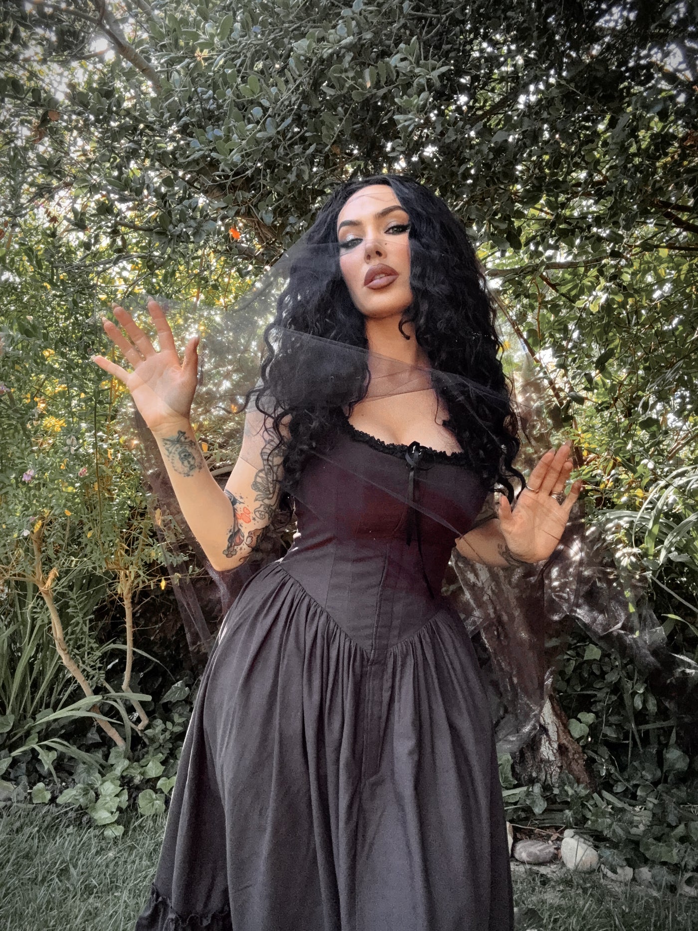 COMING BACK SOON - Nightshade Underpinning Dress in Antique Black