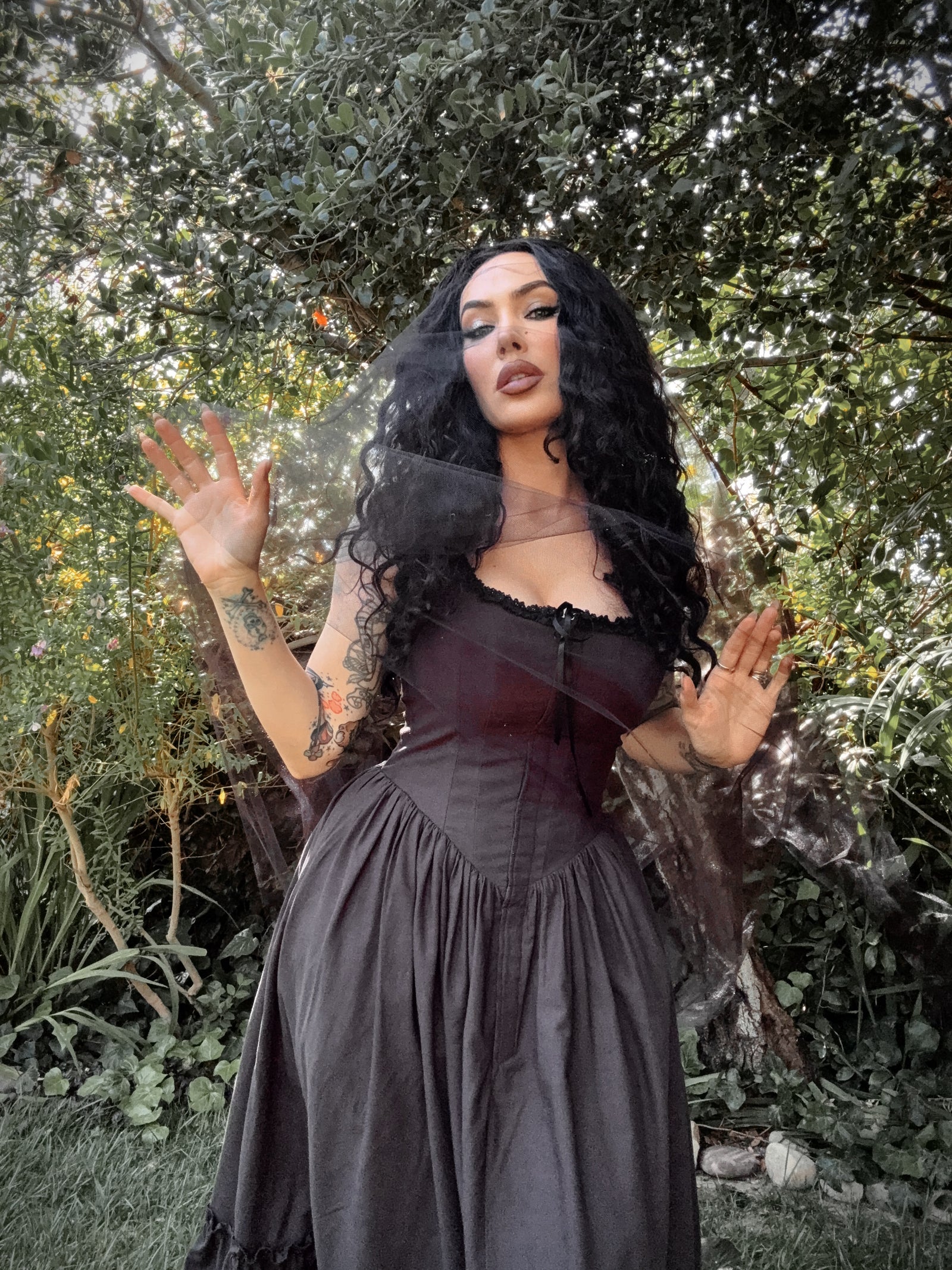 COMING BACK SOON - Nightshade Underpinning Dress in Antique Black