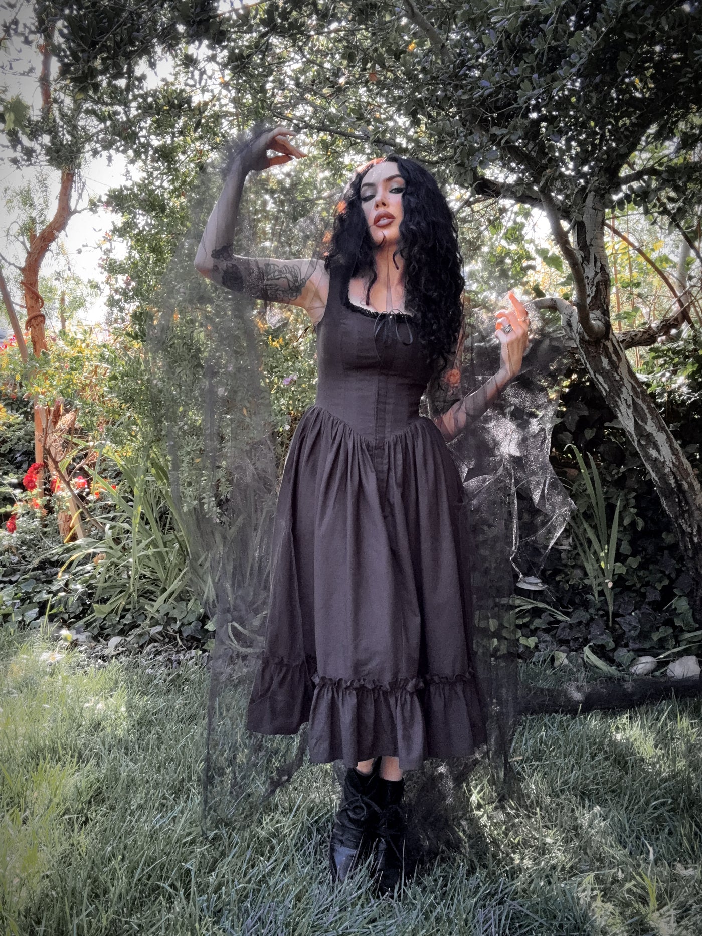 COMING BACK SOON - Nightshade Underpinning Dress in Antique Black