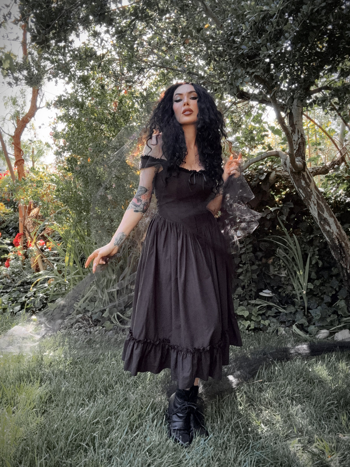 COMING BACK SOON - Nightshade Underpinning Dress in Antique Black