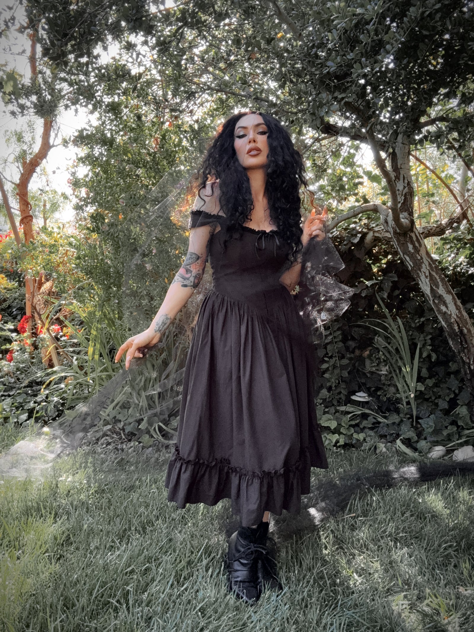 COMING BACK SOON - Nightshade Underpinning Dress in Antique Black