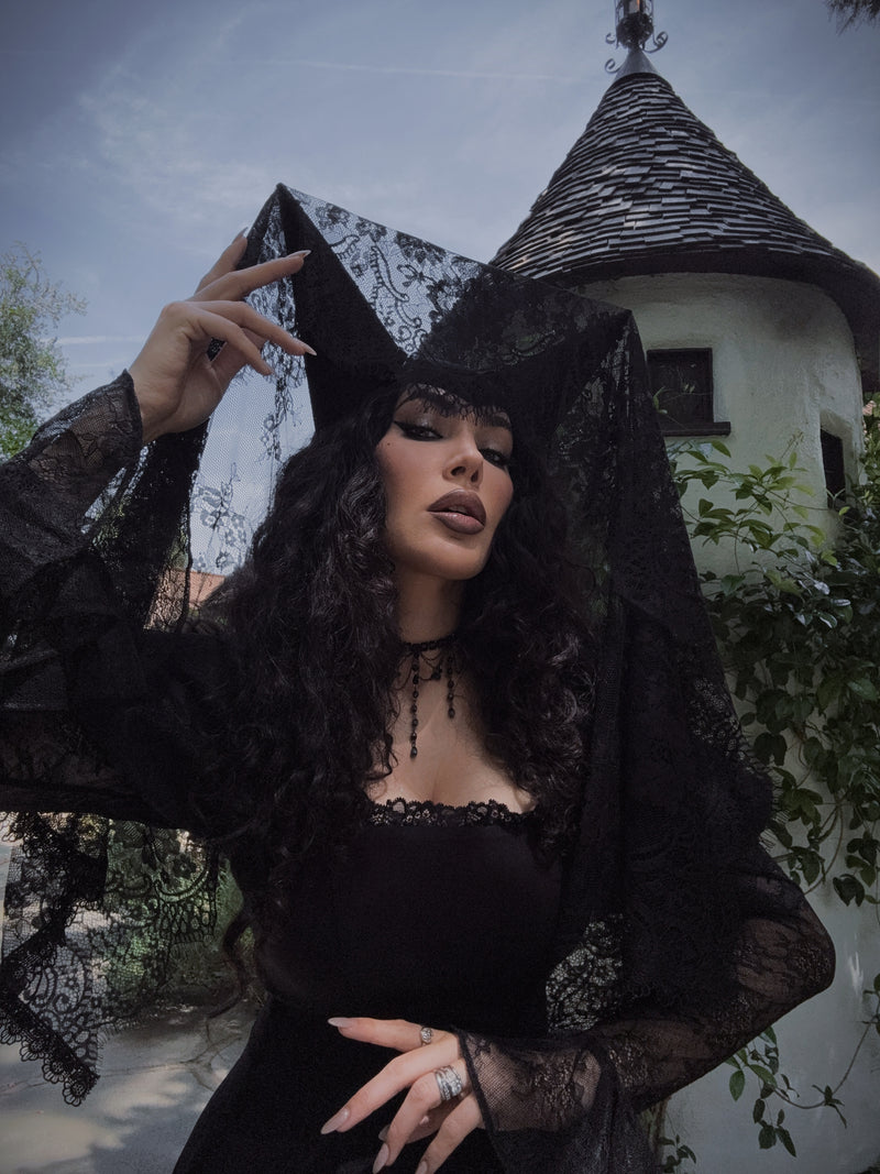 COMING BACK SOON - Renaissance Flared Dress in Black