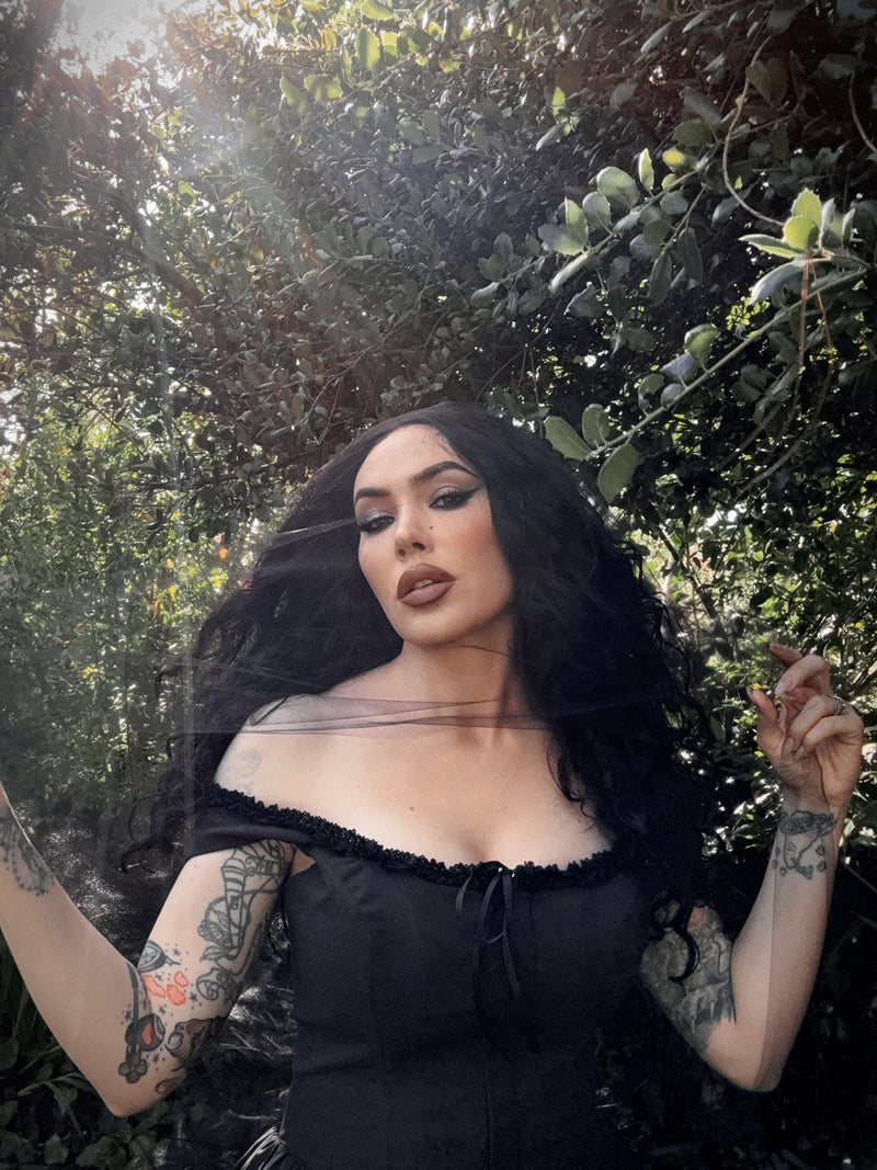 COMING BACK SOON - Nightshade Underpinning Dress in Antique Black