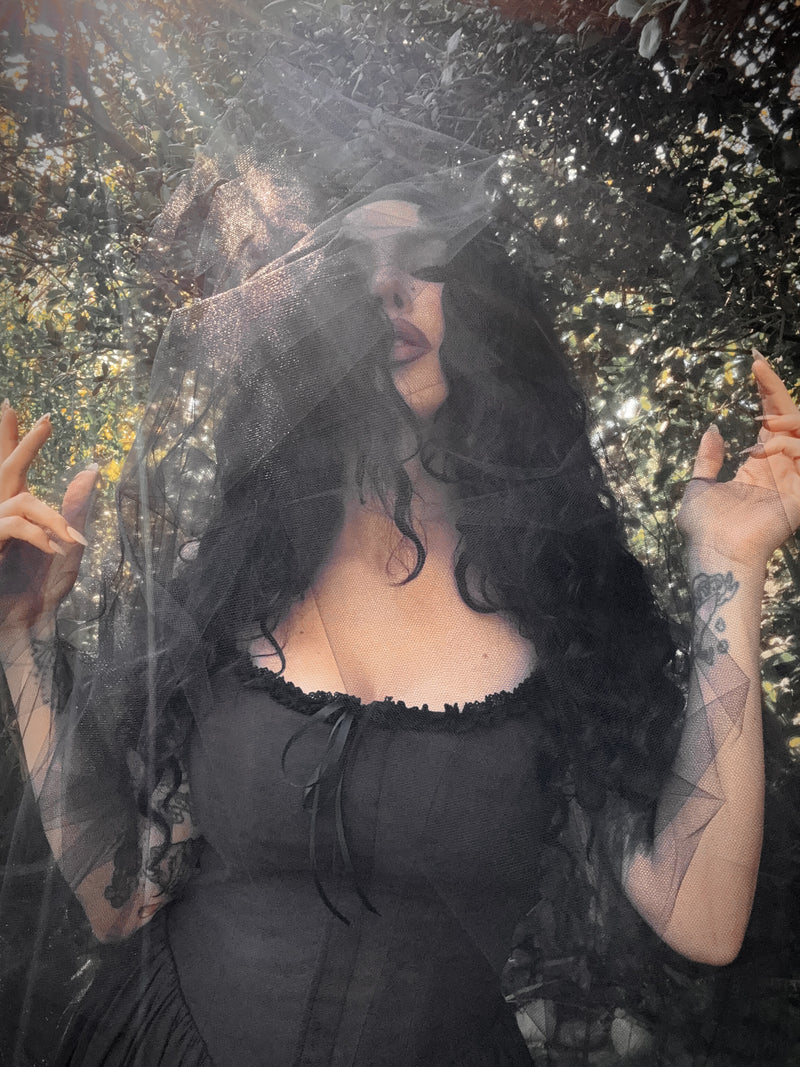COMING BACK SOON - Nightshade Underpinning Dress in Antique Black
