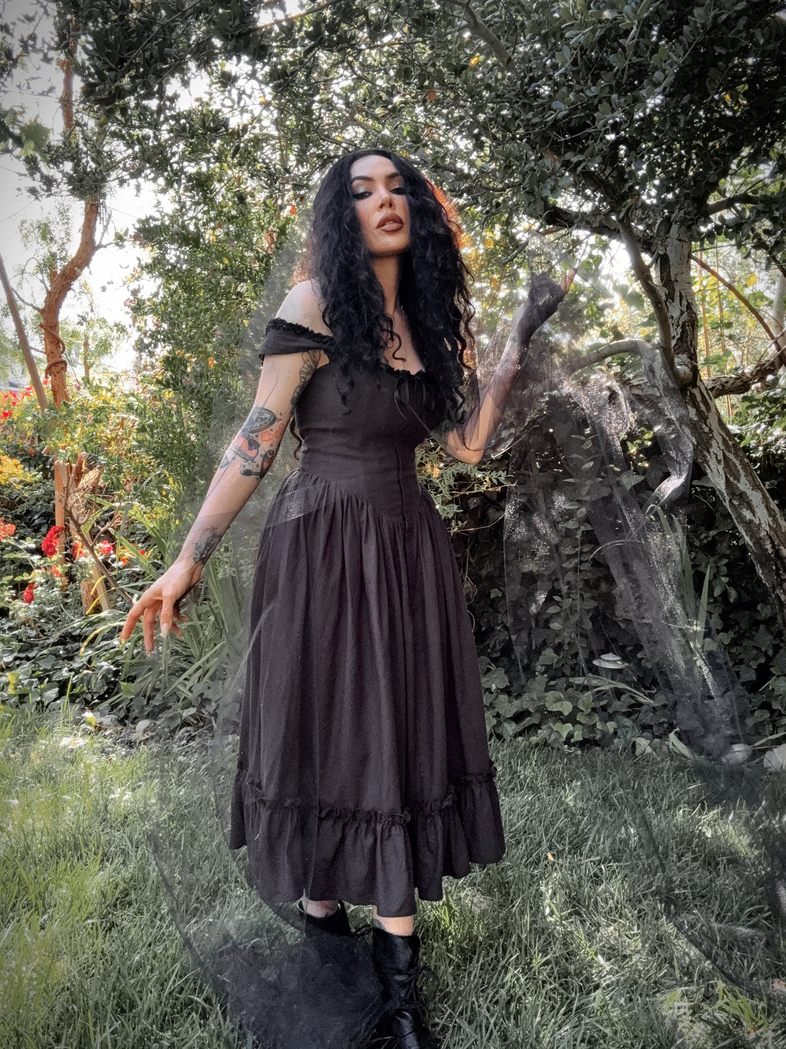COMING BACK SOON - Nightshade Underpinning Dress in Antique Black
