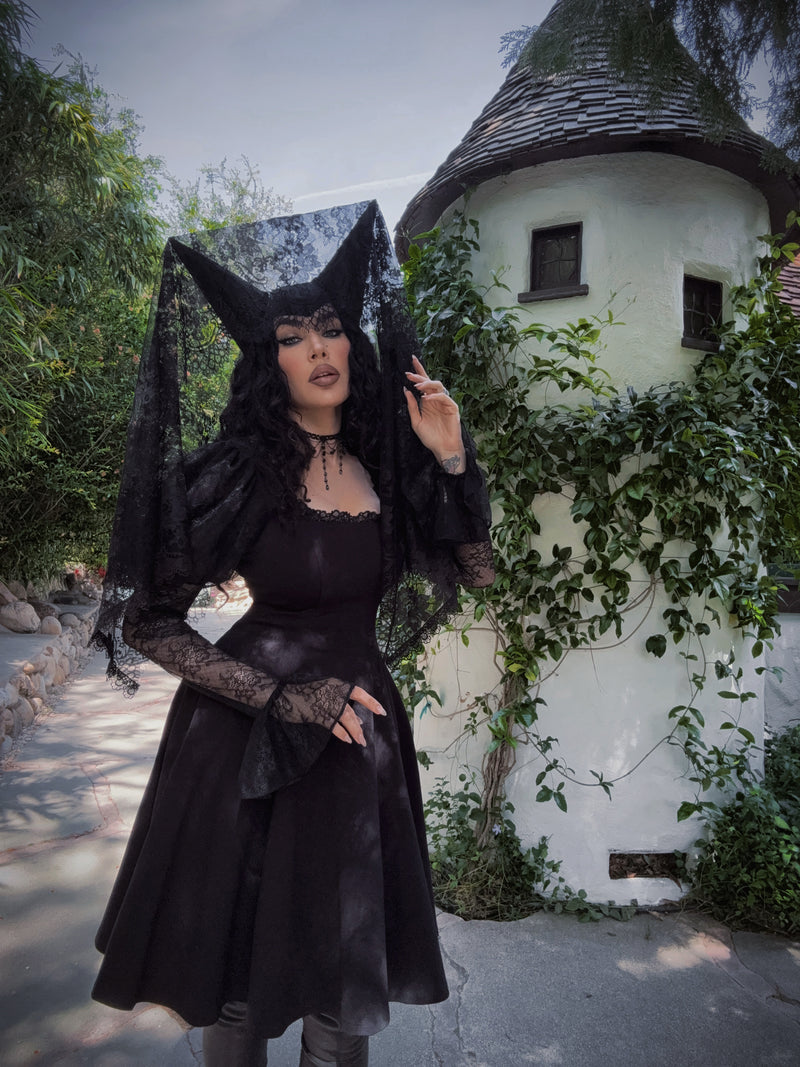 COMING BACK SOON - Renaissance Flared Dress in Black