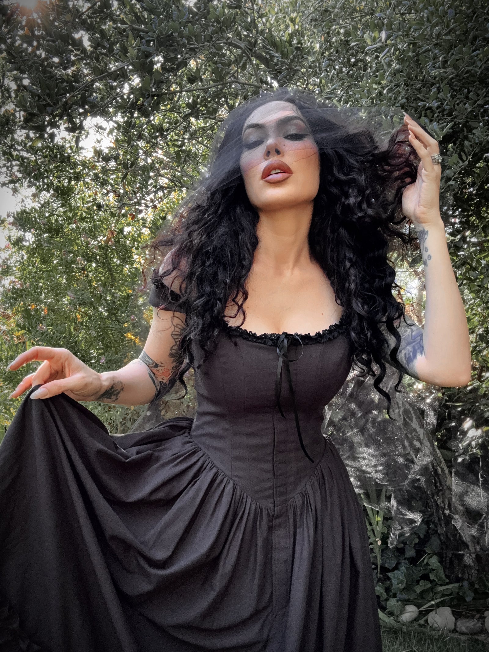 COMING BACK SOON - Nightshade Underpinning Dress in Antique Black