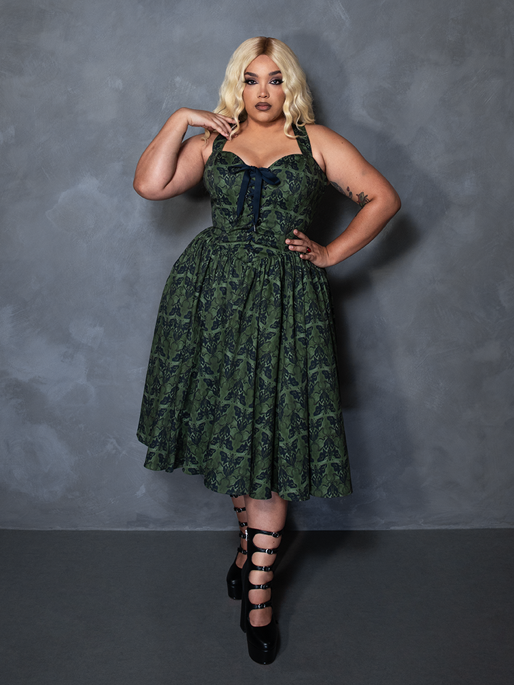 PRE-ORDER - CRIMSON PEAK Ambrosia Dress in Moth Print