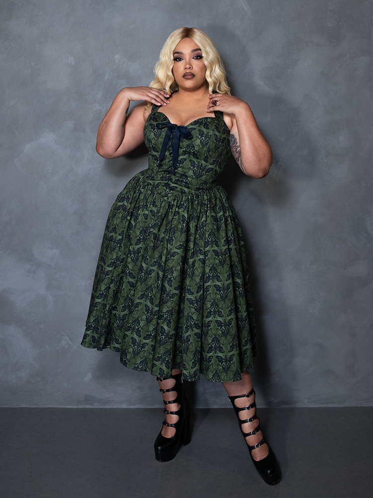 PRE-ORDER - CRIMSON PEAK Ambrosia Dress in Moth Print