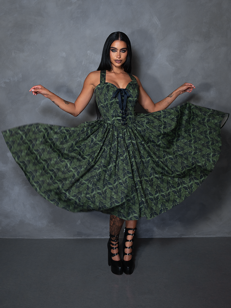PRE-ORDER - CRIMSON PEAK Ambrosia Dress in Moth Print