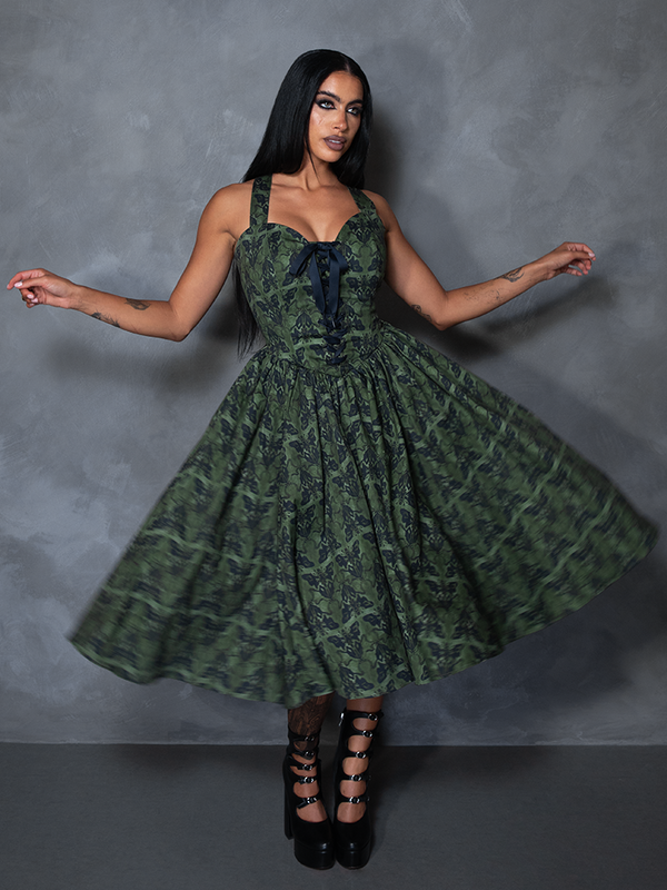 PRE-ORDER - CRIMSON PEAK Ambrosia Dress in Moth Print