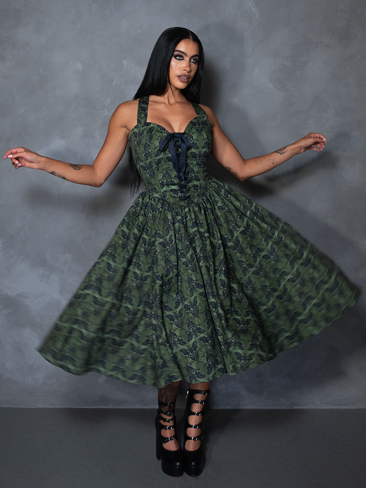PRE-ORDER - CRIMSON PEAK Ambrosia Dress in Moth Print