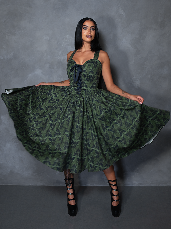 PRE-ORDER - CRIMSON PEAK Ambrosia Dress in Moth Print