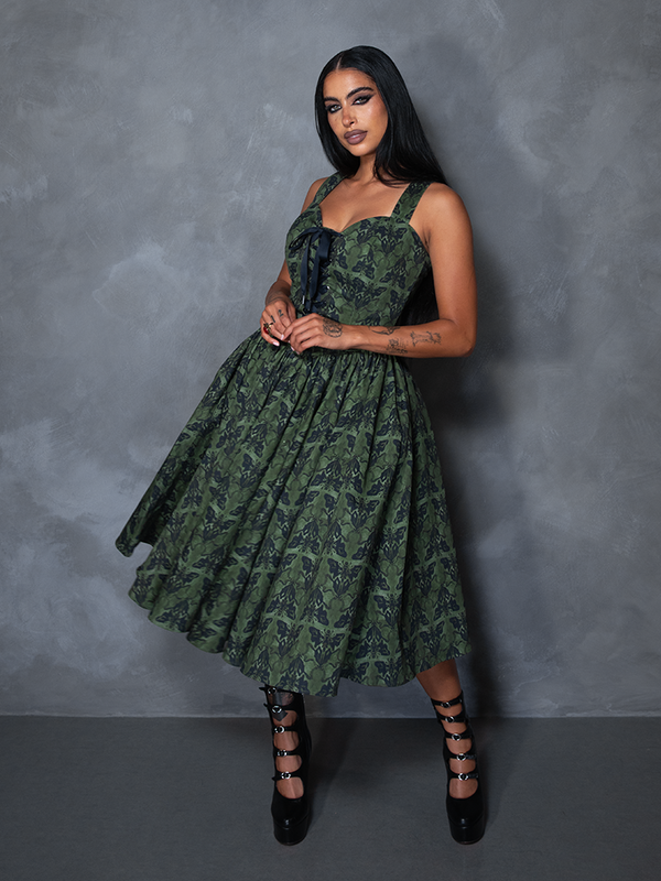 PRE-ORDER - CRIMSON PEAK Ambrosia Dress in Moth Print